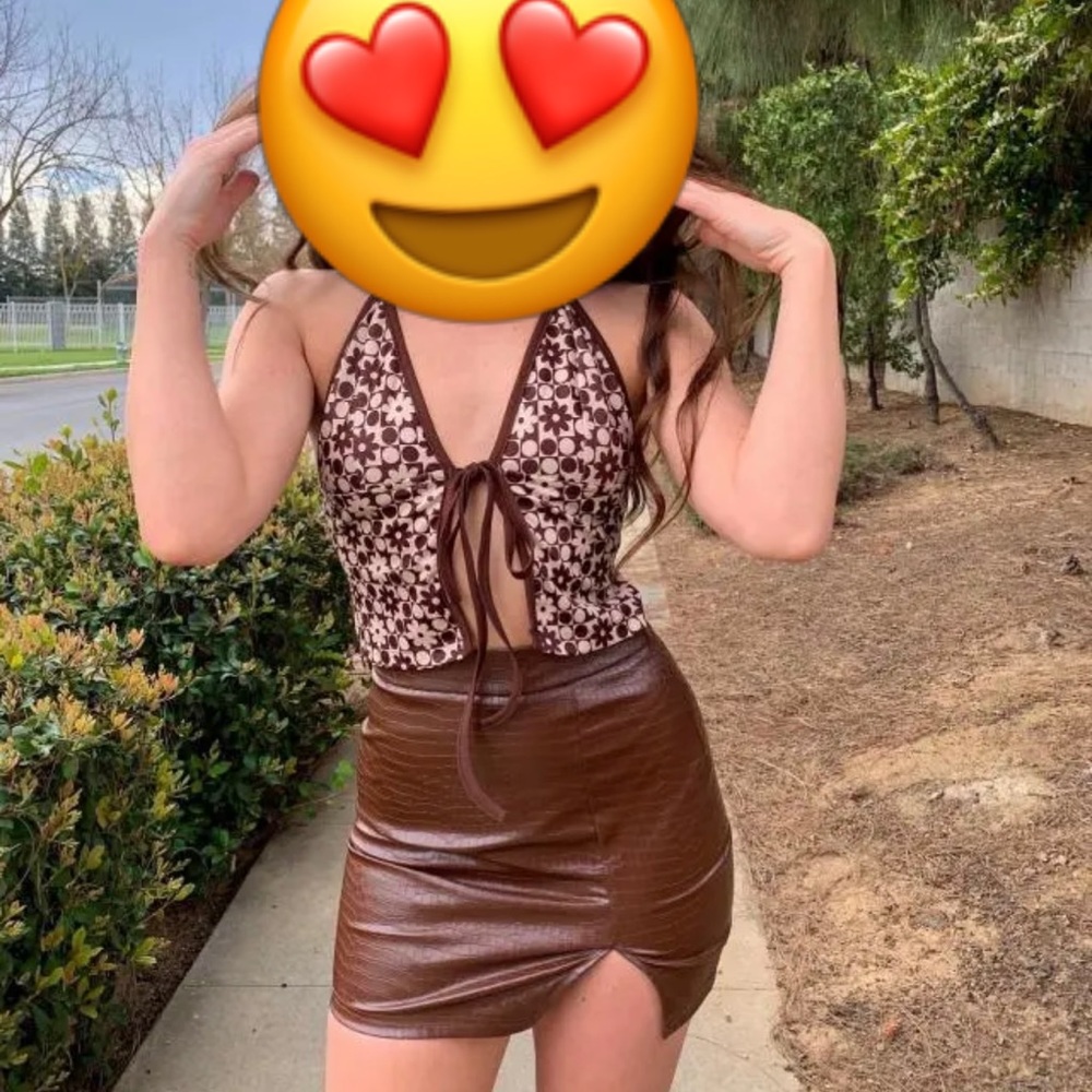 Faux leather skirt